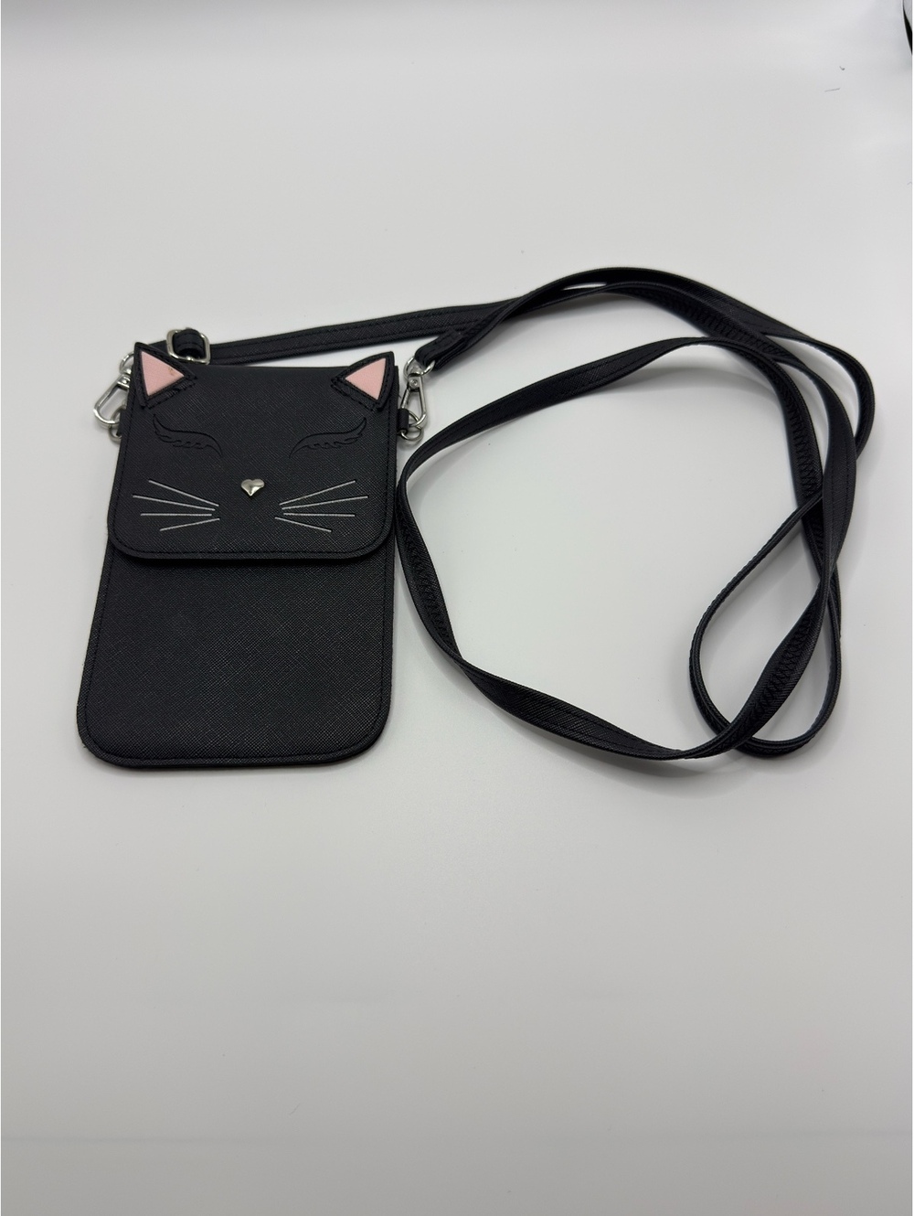 Savethegirls Black Cat Crossbody Phone Bag with Card Slot